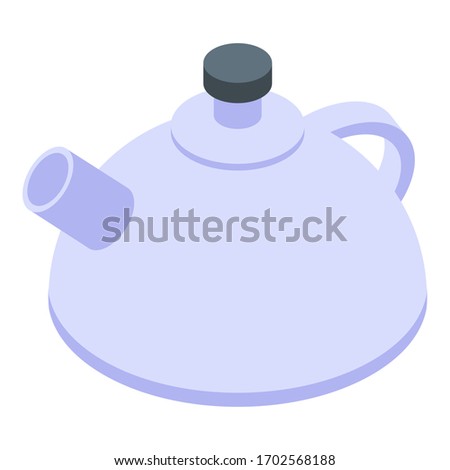 Water steel kettle icon. Isometric of water steel kettle vector icon for web design isolated on white background