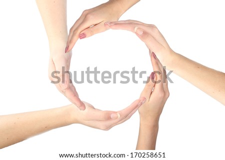 Human hands being a circle