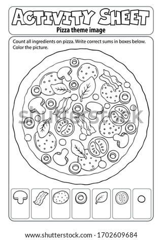 Activity sheet pizza theme 2 - eps10 vector illustration.
