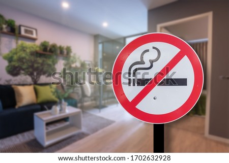 No smoking in the house. Separated from the background