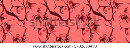 Flowers Japanese. Seamless Rose Wallpaper. Asian Tree Drawing. Pink Modern Floral Texture. Dark Flowers Japanese. Wedding Apple Design. Black Watercolor Painting. Flowers Japanese.