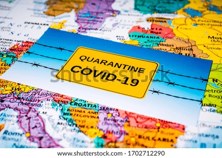 Europe map  Coronavirus Covid-19 Quarantine