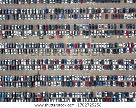 aerial view of car park waiting for sale