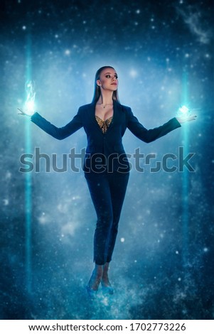 Stock Photo - Mysterious girl of space world. Art photo