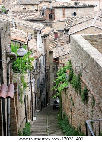 Street in Urbino Tuscany Italy