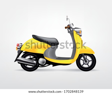 fast delivery  yellow electric scooter template for branding and advertising
