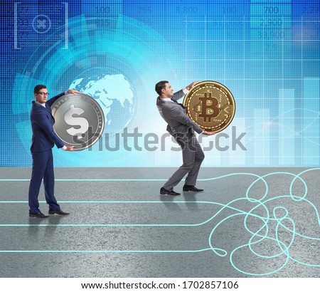 Currency concept with businessman on running path