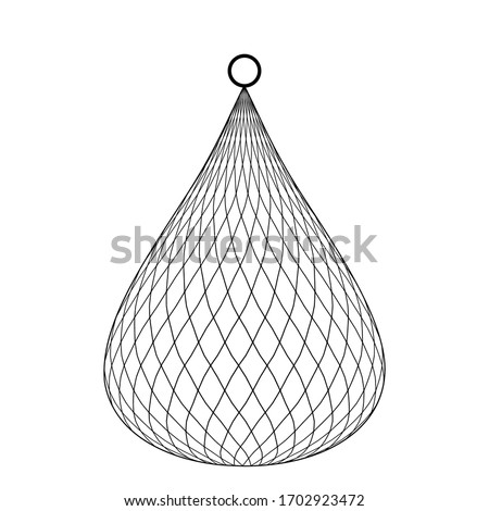 fishing net for production or personal fishing. flat icon. cartoon style vector illustration isolated on white background
