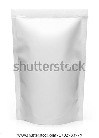 White doypack, isolated on white background Royalty-Free Stock Photo #1702983979