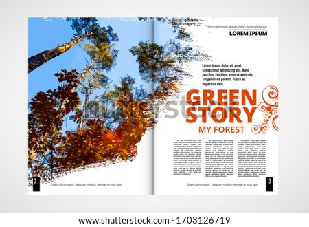 Printing ecology magazine, brochure layout easy to editable