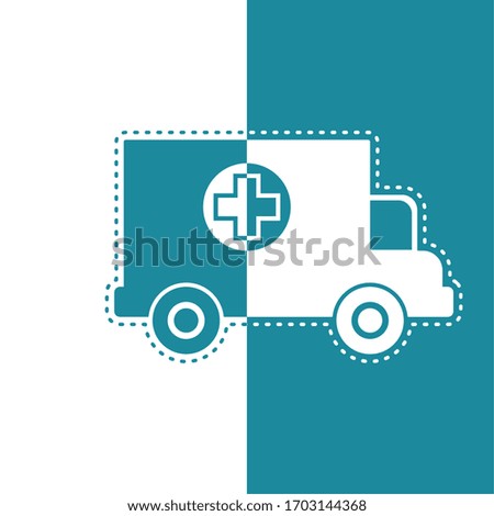 Bicolor icon of an ambulance. Medicla icon - Vector