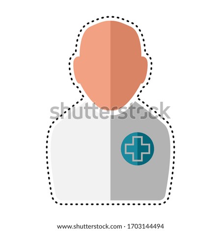 Dotted line doctor icon. Medical icon - Vector