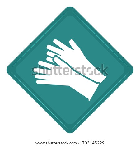 Sticker of a medical gloves icon. Medical biosecurity uniform - Vector
