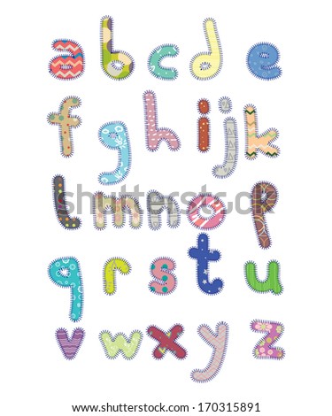 Handwritten Alphabet for kids in different patterns 