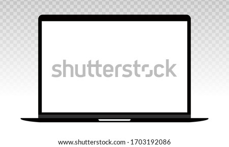 Laptop or notebook computer vector flat icon on a transparent background.