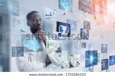 Medical technology concept. Remote medicine. Electronic medical record. Royalty-Free Stock Photo #1703286103