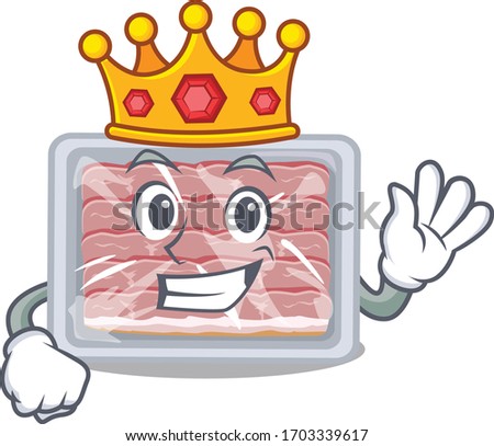 A Wise King of frozen smoked bacon mascot design style