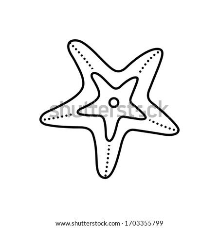 Vector line icon for starfish