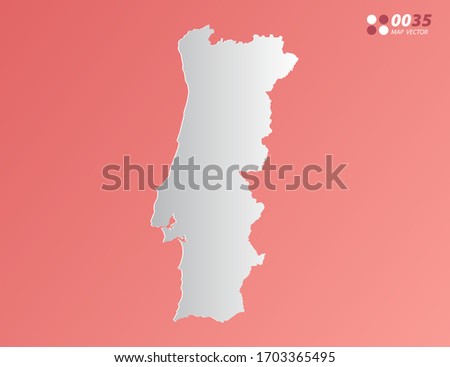 Vector Gray gradient of Portugal map on orange background.