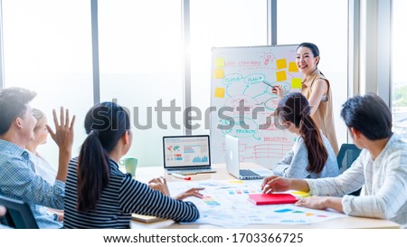 The Conferences,Training Education, Business, start up Concept.Group of smart Business Finance Corporate Development .Business Event training seminar and Congratulation Success of the Organization. Royalty-Free Stock Photo #1703366725