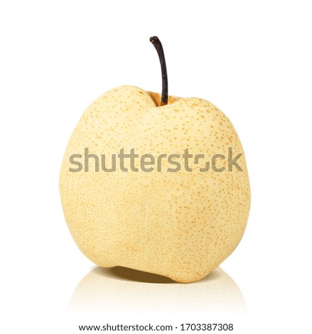 Yellow pear fruit isolated on white background