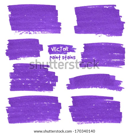 Violet marker textured vector stains
