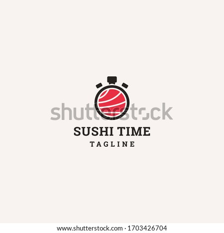 Sushi Time logo template design in Vector illustration 
