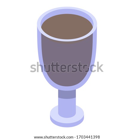 Ice coffee glass icon. Isometric of ice coffee glass vector icon for web design isolated on white background