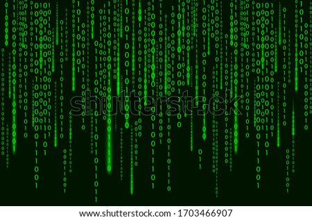 Digital code background. Matrix style program. Random falling numbers. Royalty-Free Stock Photo #1703466907
