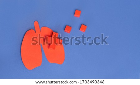 Lung health therapy medical concept . Lungs operation puzzle concept of respiratory disease, pneumonia, tuberculosis, bronchitis, asthma, lung abscess Royalty-Free Stock Photo #1703490346