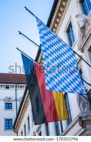 Bavarian and German flag in munich