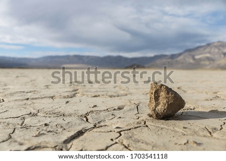 Stone in Dry Lake in Death Valley National Park