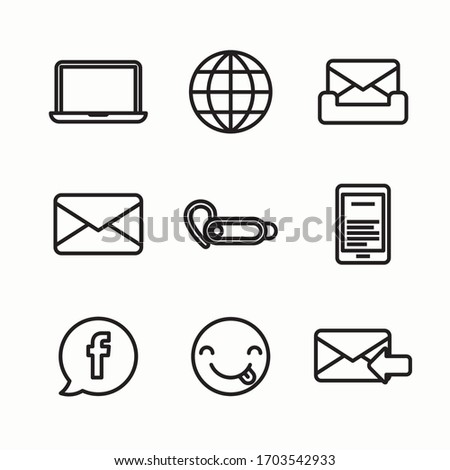 
Simple Set Communication Vector line Icons. Line with Editable stroke