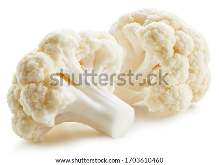 Organic cauliflower with clipping path isolated on a white background. Fresh cauliflower Royalty-Free Stock Photo #1703610460