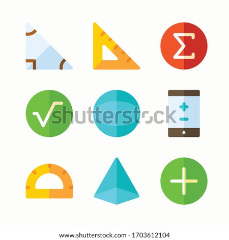 Simple Set Math Symbol Vector Color Icons