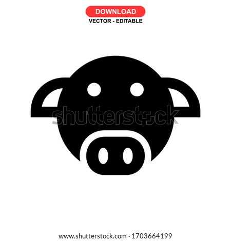 pig icon or logo isolated sign symbol vector illustration - high quality black style vector icons
