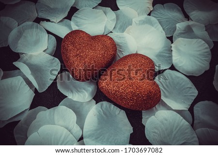 Romantic red heart with love on valentine's day 