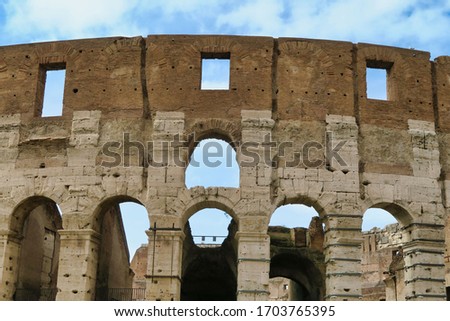 roman aqueduct in segovia spain, photo as a background in old italian roman capital city, rome, italy
