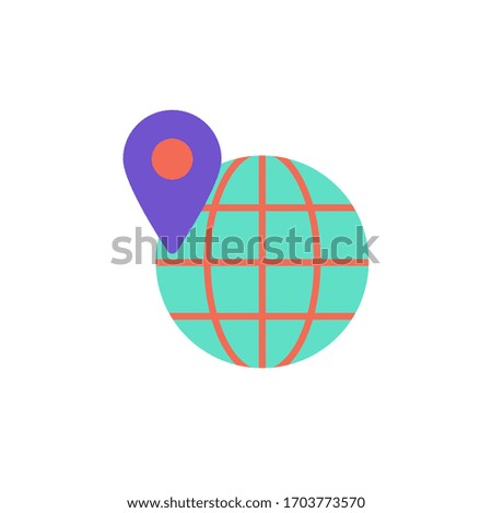 world location icon flat design vector illustration. isolated on white background