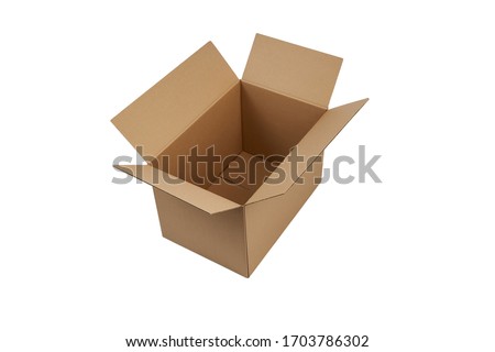 Opened cartoon box isolated on white box for parcels and crossings. moving box.