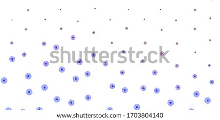 Light Blue, Red vector doodle background with flowers. Simple colored illustration with abstarct flowers. Smart design for leaflets, books.