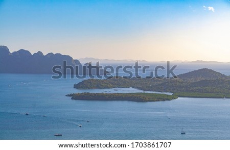 Beautiful panoramic scenery on the top of Coron, Philippines