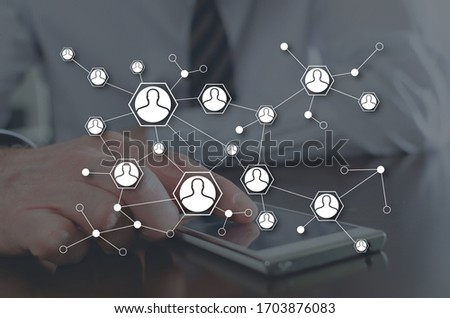 Social media network concept illustrated by a picture on background