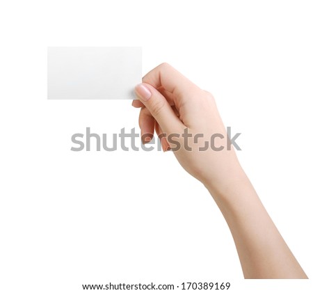 Hand hold blank business card 
