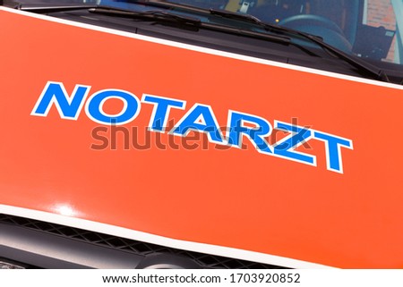 Symbolic image of the emergency service "Notarzt", translated emergency doctor