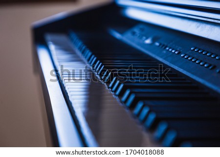 Black and white piano at home