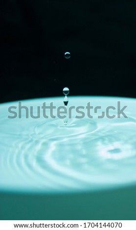 blue water drop with black background