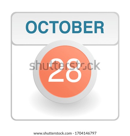 Design calendar icon in trendy style. Daily sign of the calender for web site design, logo, app, UI/UX. Vector illustration symbol of a calendar. Autumn Fall October 28