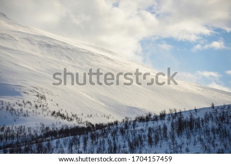 
Winter landscape mountains with snow