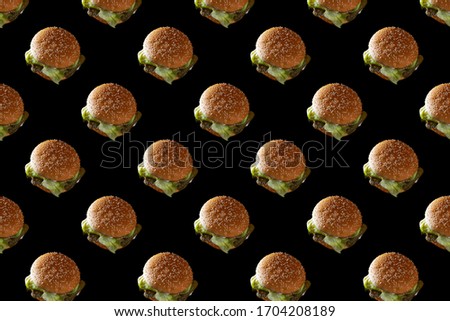 pattern cheeseburger on a black background Pattern background